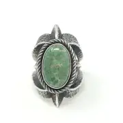 Kevin Yazzie Navajo Sterling Silver Ring Regal Design Rare Australian Variscite