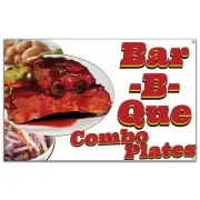 Bar-B-Que Combo Plates Banner Concession Stand Food Truck Single Sided
