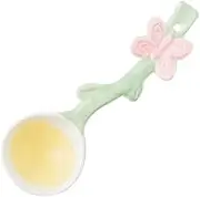 Spoon 2-Piece Cute Ceramic Ice Cream Spoon Spoon Breakfast Spoon Dessert Spoon Rice Spoon Suitable for Women, Girls Table Spoon(Yellow)
