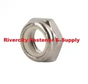 (1000) 1/4-20 Nylon Insert Lock / Stop Nut NTE Thin Jam 18-8 Stainless Steel