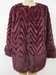 NINA LEONARD PURPLE FAUX FUR LONG SLEEVE JACKET SIZE 1X - NWT