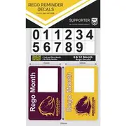 NRL Broncos Rego Reminder Decal - N-RR-BR