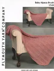 Cables & Lace Afghan KNITTING PATTERN Plymouth 1749 - Bulky Wt Yarn used