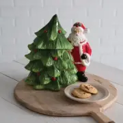Ceramic Decorative Santa And Tree Cookie Jar
