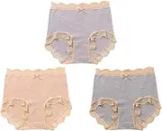 [FARZAH] Women Panties Female Underwear Ladies Mid Rise Briefs 3 Pack Ladies Briefs Maxi Women' s Hipster Cotton Knickers French Cut Briefs Panties Ladies Underwear Sexy Lace Stretch Brief Knickers, 4 Style