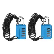 2 Pcs Combination Lock 4 Digit Locker Locks for Luggage Gym Files Cabinet Blue