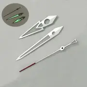 Red Pointed Second Hand Watch Hands with Luminous Silver Trim for NH36/35 Moveme