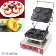 Egg Tarte Pie Waffle Machine Maker Automatic Commercial Dessert 4 Round Shell