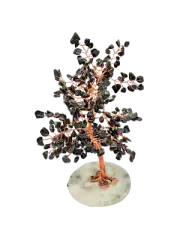 Crystal Chips Tree With Agate Slice Base Black Tourmaline Ornaments Money Tree