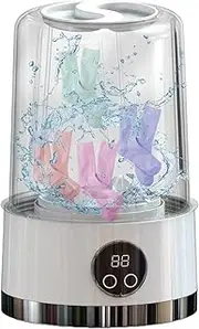 Portable Washing Machine - 5V Wireless Laundry Machine | 7.87inches Compact Washing Machine | 15W Lightweight Wireless Washer for Underwear, Socks, Panties | 3000MAH Portable Laundry Solution