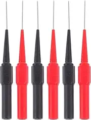 TEHAUX 6pcs Needle Test Probes, 0.7mm Test Probe Pin Universal Back Probe Pin Multimeter Probes Multimeter Testing Lead Insulation Wire Piercing Probes for Multimeter Test Leads
