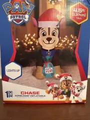 Paw Patrol Christmas Inflatable Chase 4.5 Feet Santa Paws Lights Up By Gemmy New