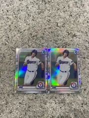 2020 Bowman Chrome Draft Josh Jung 2 Card Refractor Prospect Lot