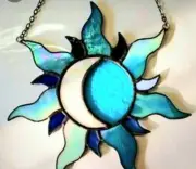 BLUE MOON Handmade in QLD AUSTRALIA Large Stained Glass SUNCATCHER Mother's Day