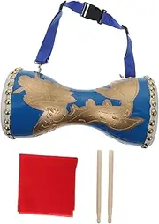 Kisangel 1 Set Chinese Style Waist Drum Cowhide Hand Drum with Strap for Performances Celebrations and Square Dances Traditional Percussion Instrument for Adults