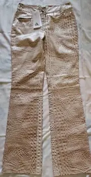 Vintage THIERRY MUGLER SNAKE Croc Bootcut LEATHER PANTS (medium /42) stud accent