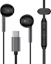 USB C Wired Headphones for Samsung Galaxy S25 Ultra/S24 FE/S24/S23/S22/S21, Earbuds Built-in Microphone & Volume Control Earphones for iPhone 16 Pro Max/16 Plus/16/15 Pro Max/15 Plus/15,Pixel 9pro/8/7