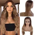 22Inch Blonde Highlight Lace Frontal Wigs Human Hair Pre Plucked 180% Density...