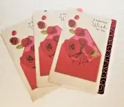 General Valentine's Greeting Cards Hallmark Set of 3 Like Cards Flowers Any One