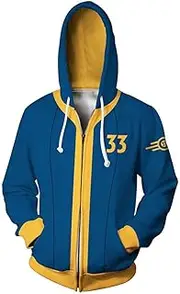 [Generic] COSUNION Unisex Vault Dweller Hoodie Mens Vault Dweller Pullover Halloween Fall Out 33 Costume Hoodie