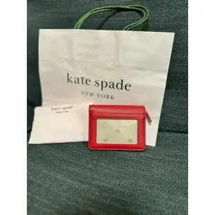 Kate Spade 牛皮 跳色 撞色小零錢包 卡夾 短夾