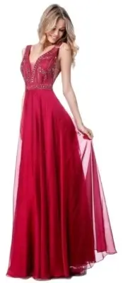NWT Sherri Hill 51874 Ruby Red Long Gown Size 4 (Altered To A Sz 6)