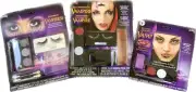 Lot 3 Vamp Vampiress & Shimmer Makeup Kit Eyelash Hair Vampire Halloween Costume