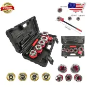 5-Piece Ratchet Pipe Threader Kit with Ergonomic Handle & Durable Storage Case
