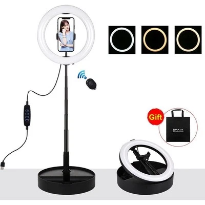 10.2 Dual-Colour Led Ring Light With Usb Bluetooth Remote And Phone Holder
