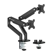 Humanmotion Dual Screen Steel Monitor Arm 17-40" - Matte Black [T8-2G]