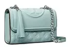 NWT TORY BURCH $528 MIST BLUE SMALL FLEMING CONVERTIBLE SHOULDER BAG
