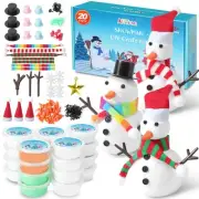20 Pack Modeling Clay DIY Snowman Kit,Air Dry Clay Snowman Crafts for Kids,Ch...