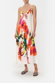 LONG DRESS WITH TIE FRONT PRETTY AS A POPPY
