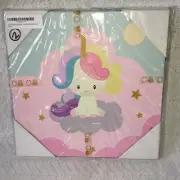 Jax & Olivia Front View Unicorn Canvas Art Be Unicorn Rainbow 12"x12" Square New