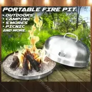 Outdoor Stainless Steel Portable Gas Fire Pit Smores Self Contained Ceramic Log