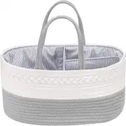 Baby Nappy Caddy, Nappy Organiser, Nursery Bohemian cotton rope storage baske...