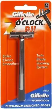 Twin Blade Shaving Safety Razor Chromium Enriched Edges