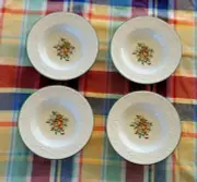 New, Set of 4 MIKASA HOLIDAY SEASON 9.25” Rimmed Soup / Cereal Rim Bowls NEW.