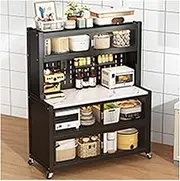 LVLDAWA Kitchen Pantry Cabinet Storage Mobile Microwave Stand with 4 Rolling Casters Freestanding Hutch Cupboard for Dining Living Study Room Easy to Clean