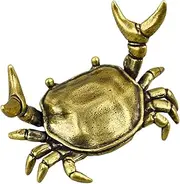 Crab Pen Holder, Brass Weightlifting Crab Pen Stand, Unique Animal Sculpture Home Decoration, Desk Gadget Ballpoint Rest for Offices, School, Exhibition, 2.05x1.18 inches