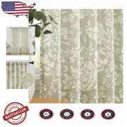 Light Filtering Floral Window Panels - 84" Semi-Sheer Curtains for Home
