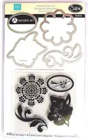 For the Record #2 Stamp and Framelits Die Cut Sizzix Set 659034 NEW! Flowers