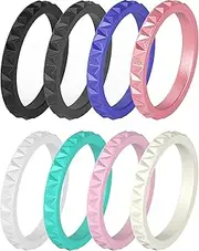 ThunderFit Women's Silicone Wedding Ring Mix
