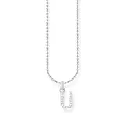 THOMAS SABO Necklace with letter pendant U and white zirconia - silver