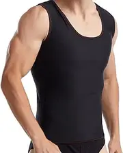 Mens Gym Compression Tops Sleeveless - Summer Fitness Tummy Control Shapewear Vest Scoop Neck Base Layer - Sports