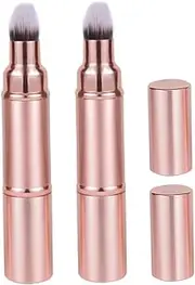 Dual-ended Blush Brush Set Retractable Foundation Makeup Brush Portable Collapsible Travel Size Makeup Tools for Women