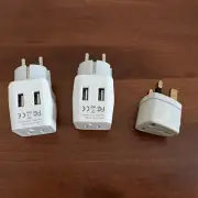Travel And Home Power Outlet Adapter Lot (Type C; Type G) And Dual USB (Type C)