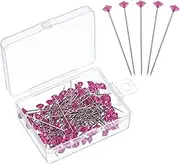 sourcing map 100pcs Bouquet Pins, 1.5 Inch Corsage Pins Flower Straight Head for Wedding Sewing Decoration DIY Craft, Pink