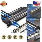 Effortless 24 Port RJ45 Coupler Patch Panel with Detachable Cable Management Bar