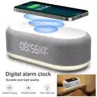 6 IN 1 Digital Alarm Clock Bluetooth Speaker-W/15W Wireless Charger for iPhone